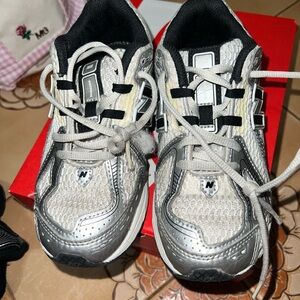 New Balance Kids' Black and White Sneakers